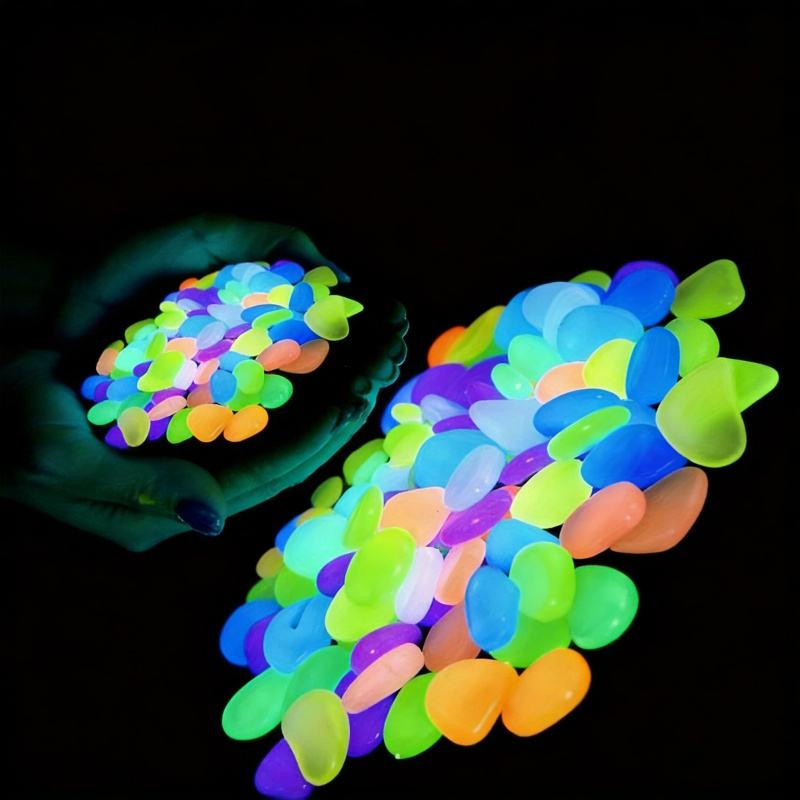 Aquarium Fish Gallery - Glowing pebbles100-500pcsLuminous resin stones for landscape