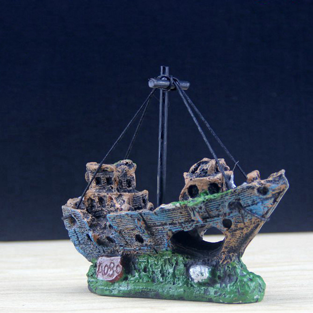 Aquarium Fish Low Maintenance - 1Pcs Lifelike Submerged Ship Aquarium Decoration