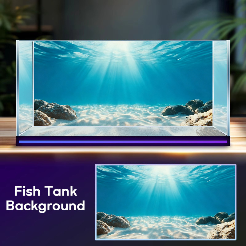 Aquarium Fish Poster - Blue sea clear sand，Fish tank background