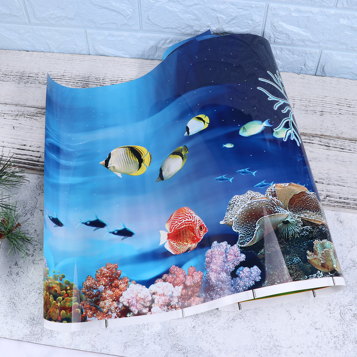 Aquarium Fish Poster - 102x40cm Fish Tank Background Sticker Removable