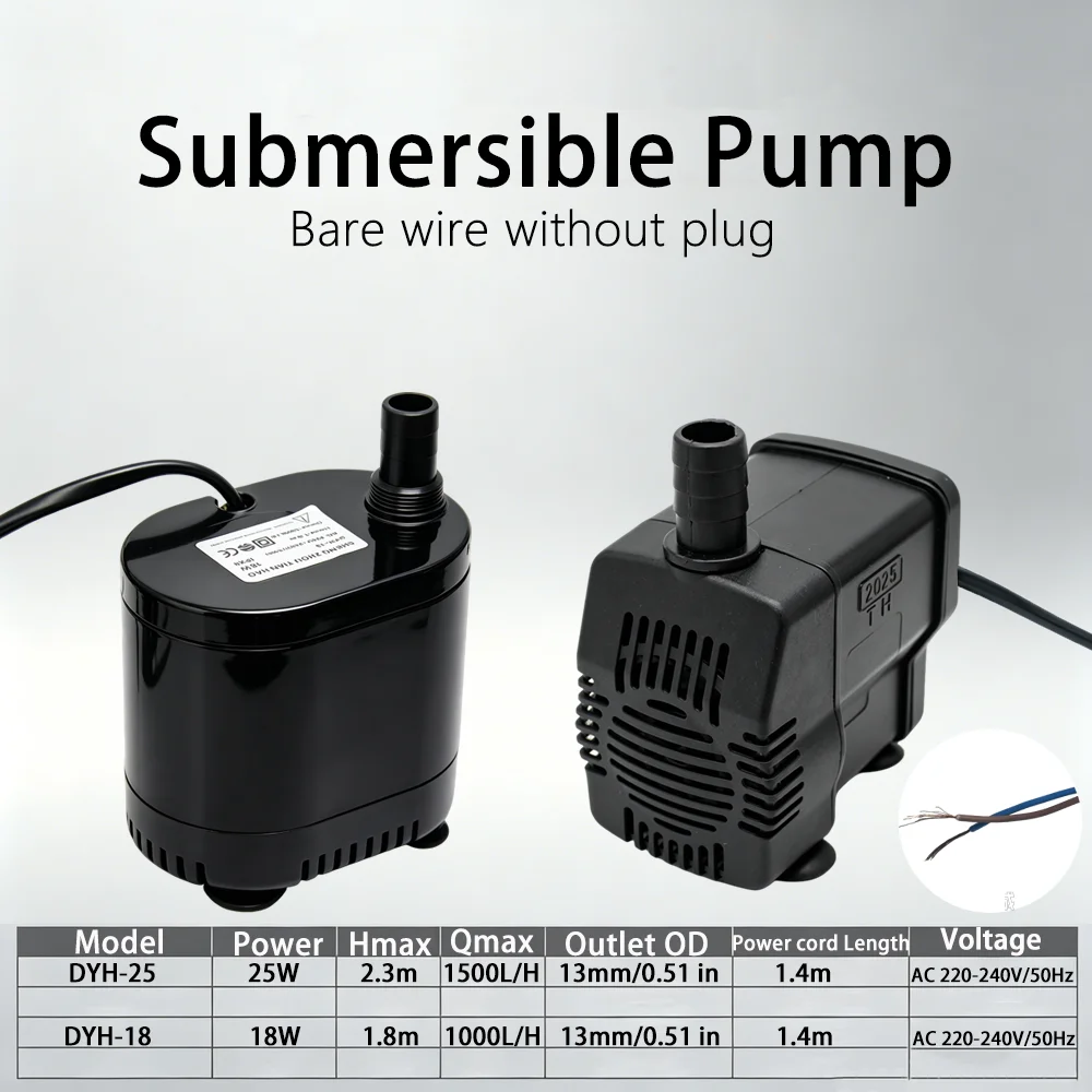 Aquarium Heater Submersible - 1PC Submersible Pump with Bare Wire
