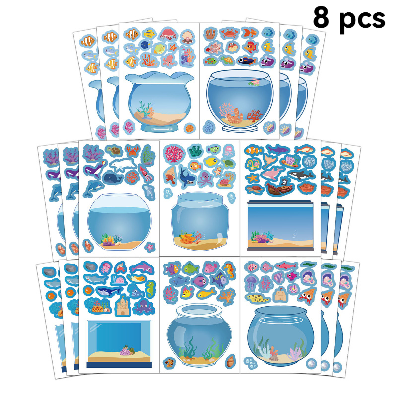 Aquarium Fish Game - 8Pcs Cute Cartoon Dream Fish Tank
