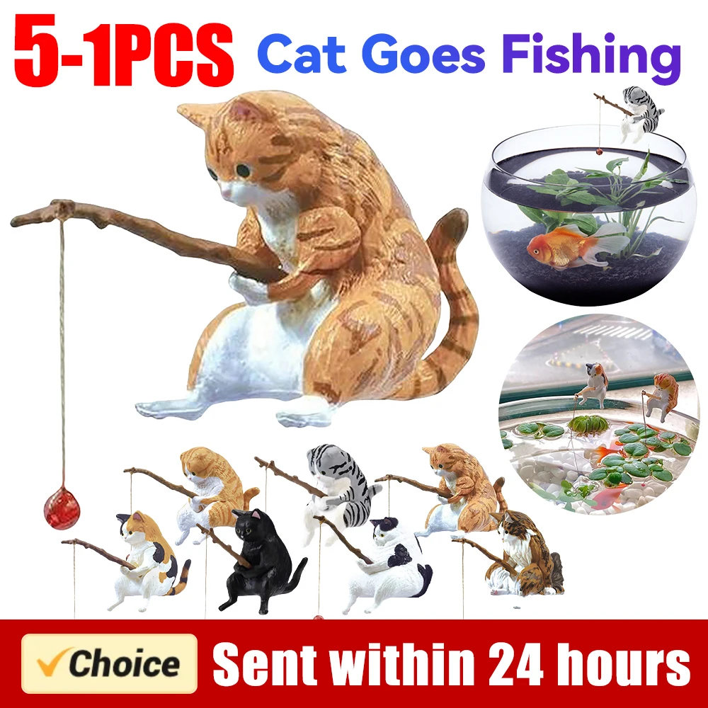 1-5PCS Fishing Cat Aquariums D - Aquarium Fish Background avis et prix