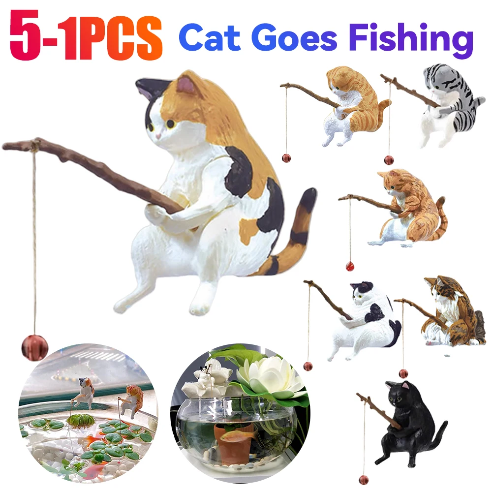 1-5PCS Fishing Cat Aquariums D - Aquarium Fish Background avis et prix