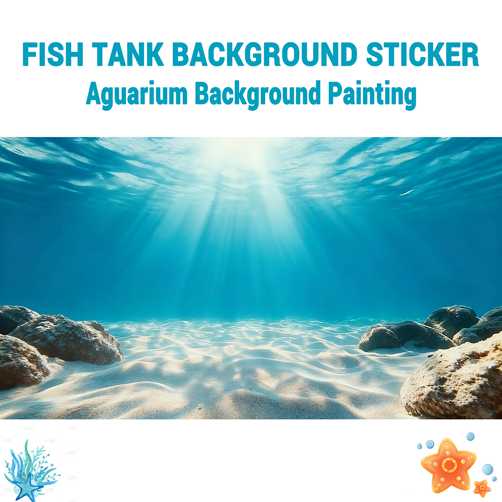 Blue sea clear sand，Fish tank  - Aquarium Fish Poster avis et prix