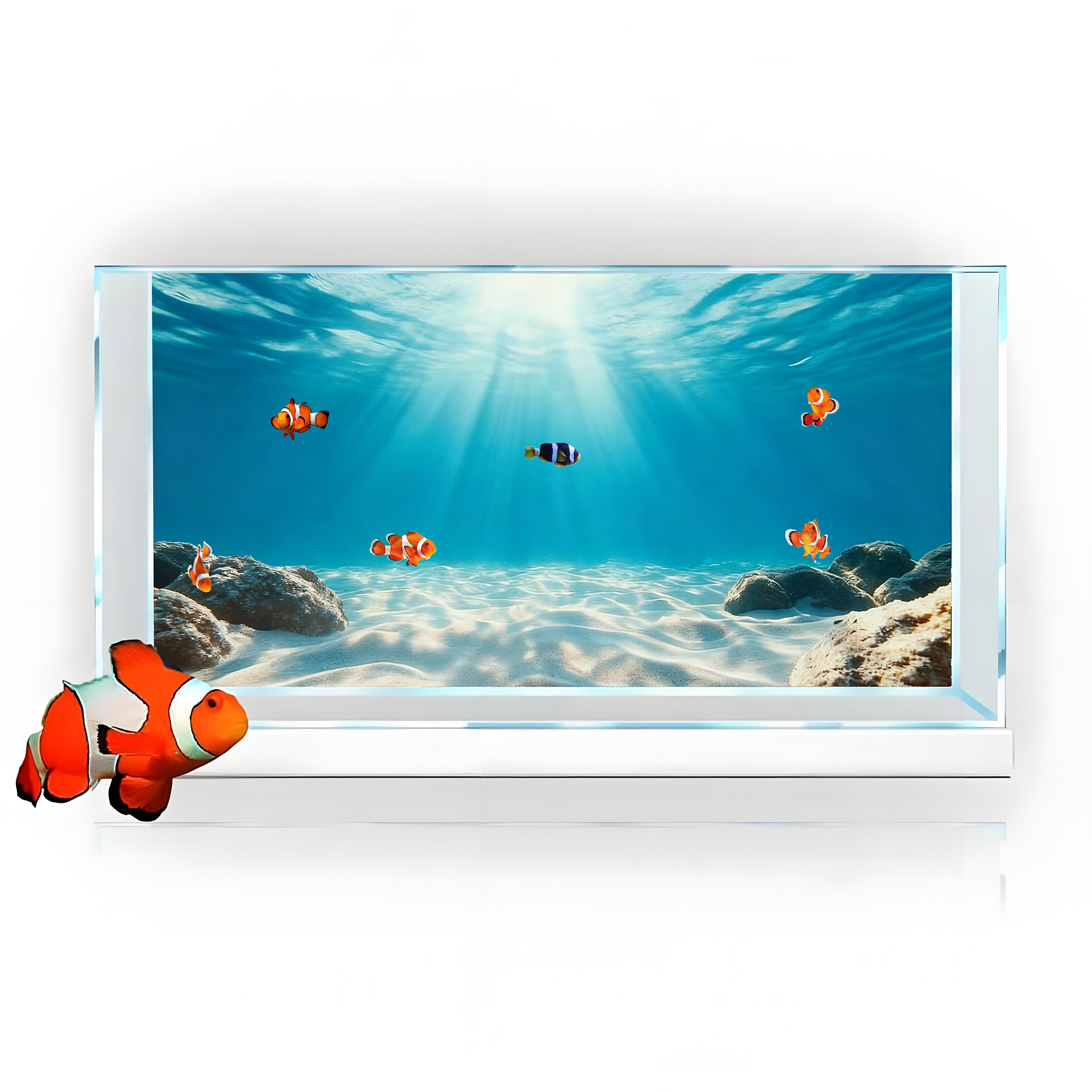 Blue sea clear sand，Fish tank  - Aquarium Fish Poster avis et prix