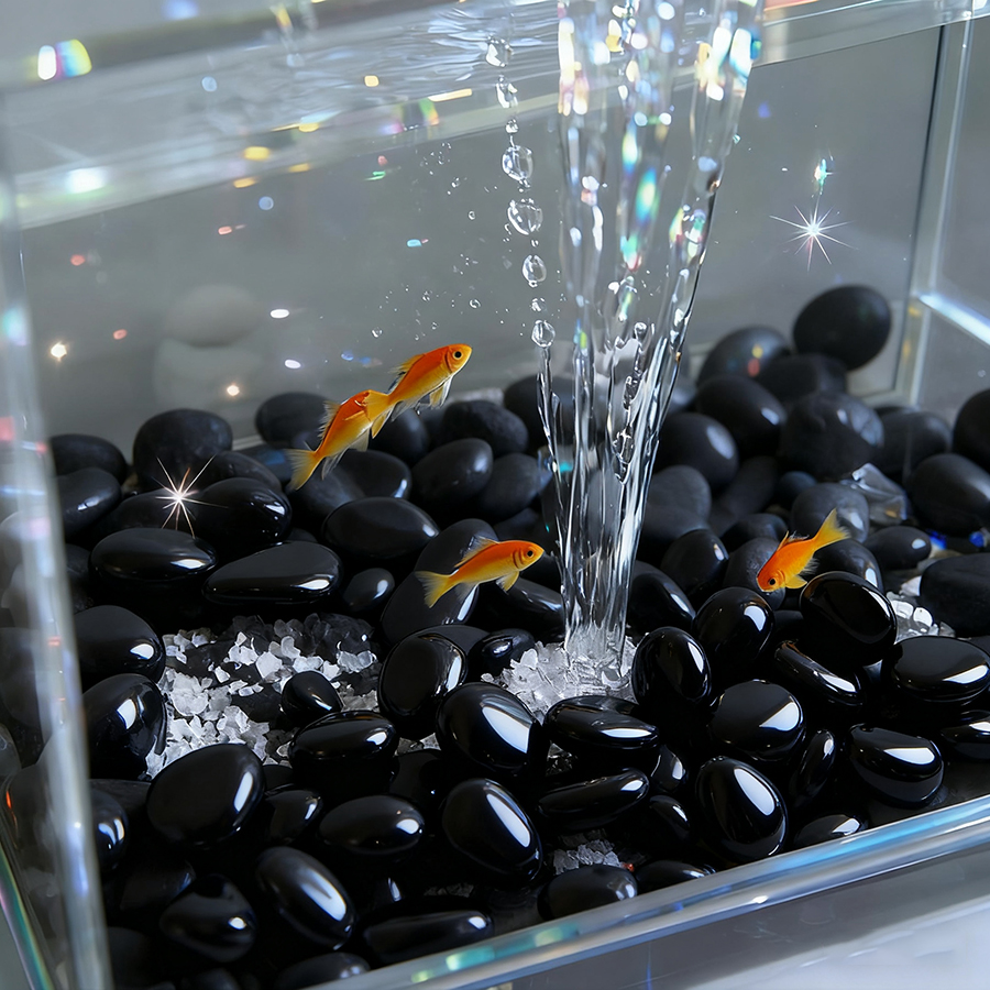 200g Black High Polished Natur - Aquarium Fish Gallery avis et prix