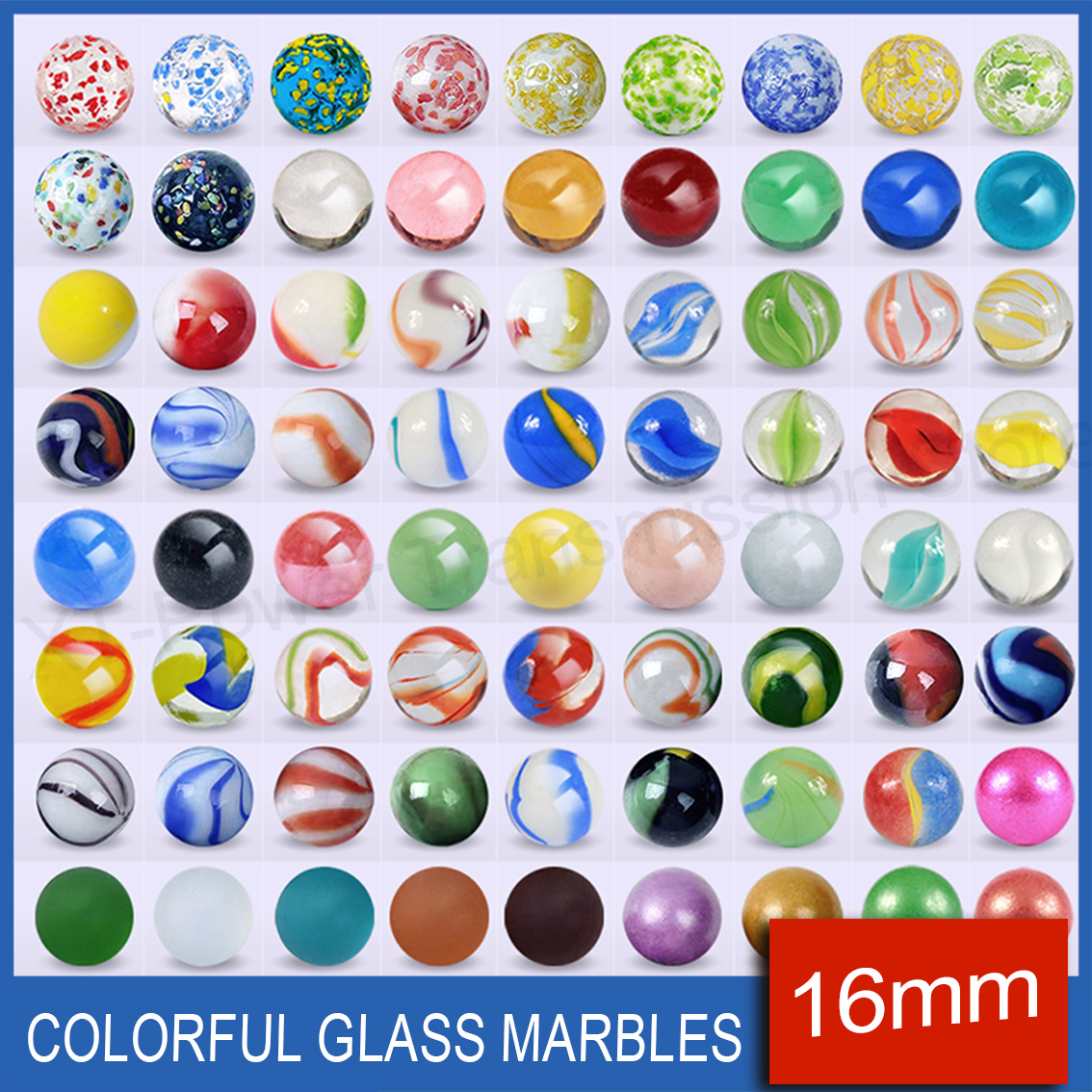 5-90PCS 16mm Colorful Glass Ma - Aquarium Fish Game avis et prix