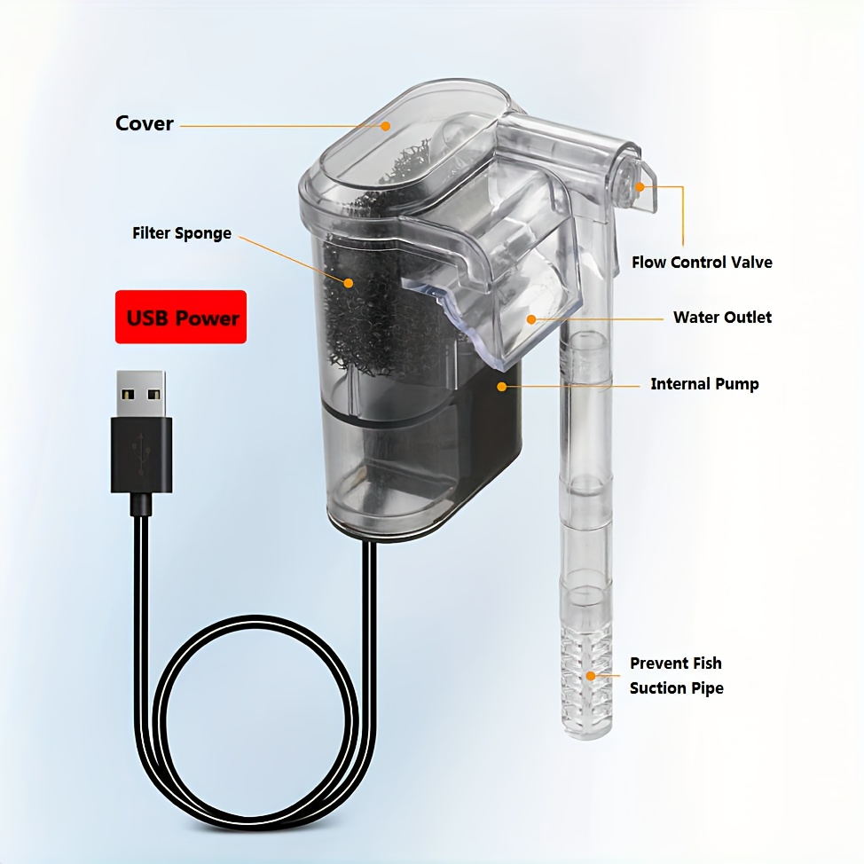 2.5W DC 5V Wall-hanging Filter - Aquarium Fish Background avis et prix