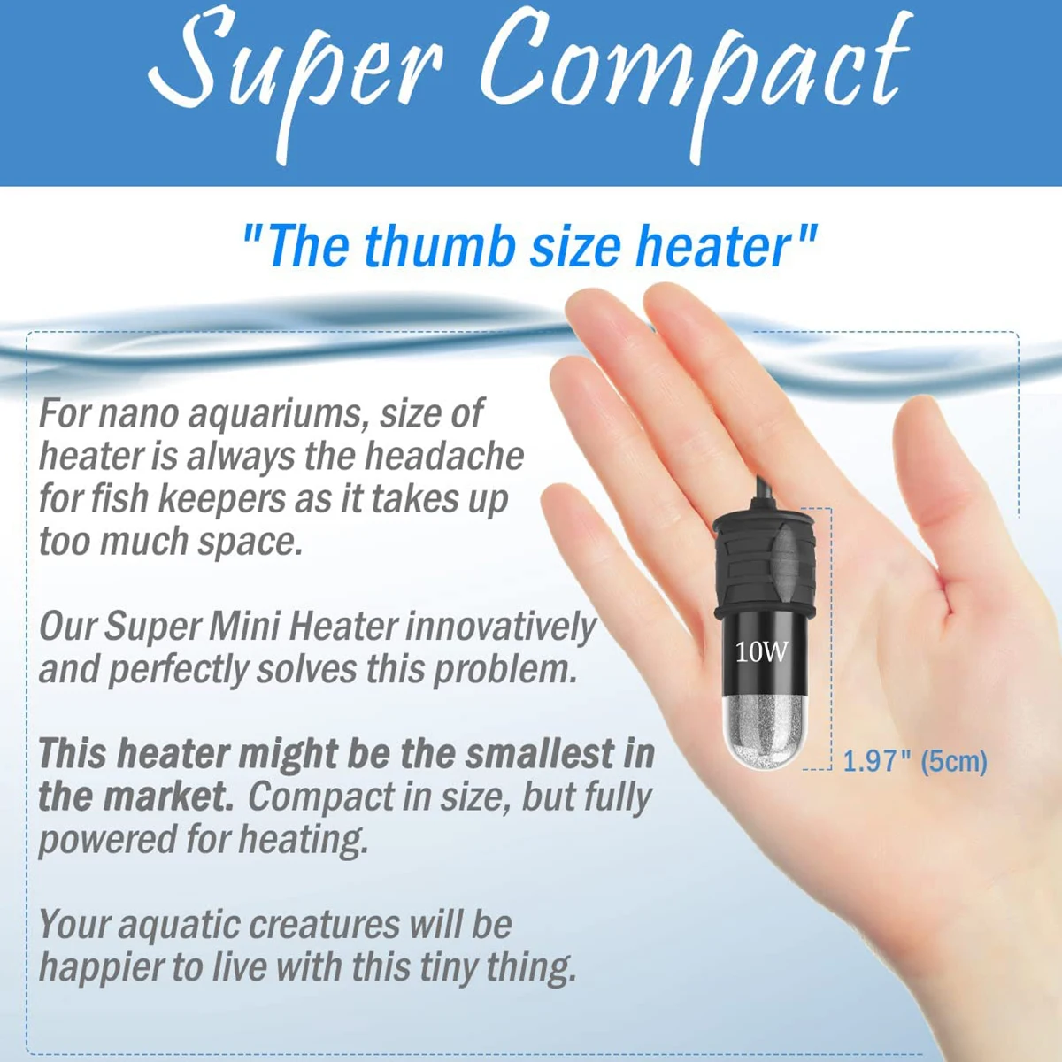 10W Adjustable Aquarium Heater - Aquarium Heater Submersible avis et prix
